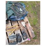 2 large casters, large wrenches, wire, hook, new