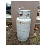 Steel 35# forklift propane bottle, full