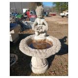 Concrete bird bath water fountain 44x26, works