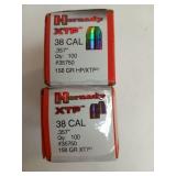 160 ct 38 cal 158 gr XTP bullets, some are HP