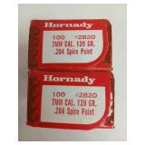 125+ ct 7mm 139 gr Spire point bullets