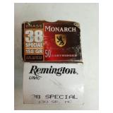 58 rds .38 special 158, 130 gr, some HP