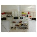 3 small plastic organizers w/ asst gun cleaning