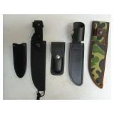 Buck knife and sharpener holsters, other knife