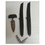2 knives 5.5", Gerber pocket knife, Cold Steel ink