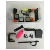 Gun parts, tools, pocket knife, magazine