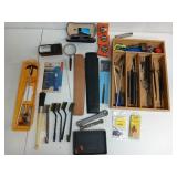 Bamboo divider w/ lots of gun cleaning tools and