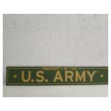 Metal US Army sign 17x3