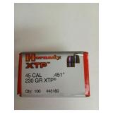 100 ct 45 cal 230 gr XTP bullets