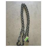 12 ft 3/8" chain w/ 2 hooks