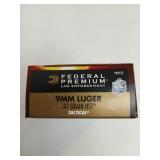50 rds 9mm Luger 147 gr HST tactical law