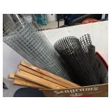 24" hardware cloth, wooden stakes