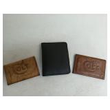 2 leather Colt bi-fold card holders, badge holder