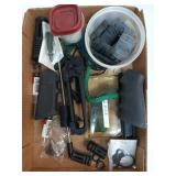 Asst gun parts: bolts, grips, sling adapters,