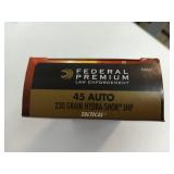 50 rds 45 auto 230 gr Hydra-Shok JHP tactical law