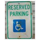 Metal handicap parking sign 18x12