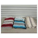 Three Mexican blankets