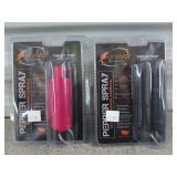 2 ct self-defense pepper spray keychains, new
