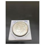 1887 uncirculated Morgan silver dollar