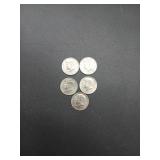5 Kennedy halves 1980/84/2-1994/ 1976 centennial
