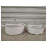 2 CorningWare bowls with lids 1.6, 2.5 L