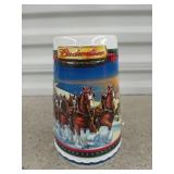 Budweiser 2002 holiday beer stein 7"
