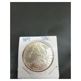 1889 uncirculated Morgan silver dollar