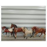 4 horse figurines 7.75" - 10" tall