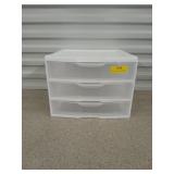 Sterilite three drawer plastic organizer 11x14 b