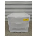 Sterilite three drawer plastic organizer nine a