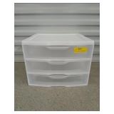 Sterilite three drawer plastic organizer 11x14x130