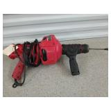 Bauer self-feeding handheld drain cleaner, works
