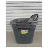 3 sterilite tubs with lids 23x18x16