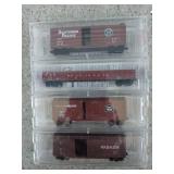 4 asst Atlas N scale train cars
