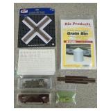 N scale locomotive, boxcar, grain bin model, code