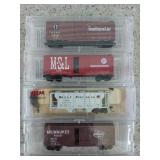 4 asst Atlas N scale train cars