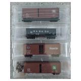4 asst Atlas N scale train cars