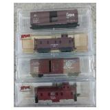 4 asst Atlas N scale train cars