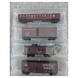 4 asst Atlas N scale train cars