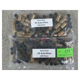 200 pcs once fired 45 Auto brass