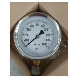 4" 1,000 PSI oil-filled gauge, new