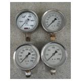 3 ct 4" oil-filled gauges, 600-10,000 psi, 4"