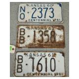 1960 - 1961 Kansas license plates