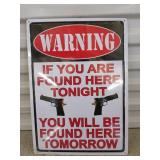 Metal sign 17x12