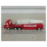 Antique metal Tonka ladder truck and trailer