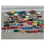 Box of asst hot wheels, matchbox, other toy cars