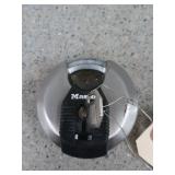 Master lock w/ bent key, lock still works