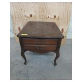 Pecan end table with drawer 21x22x28 and 1/2