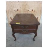 Pecan end table with drawer 21x22x28 and 1/2