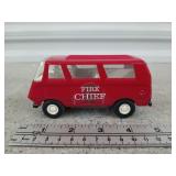 Antique metal/plastic Tonka fire chief van